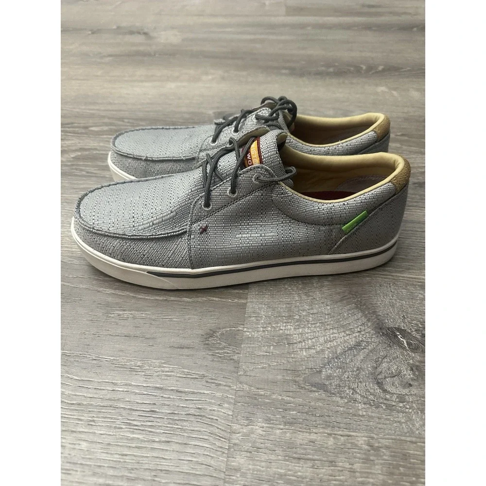 Twisted X Work Shoes Mens Size 11 EcoTWX Composite Toe Gray Loafer Moc Boat